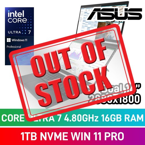 ASUS ZenBook DUO OLED UX8406MA-OU71610G0X Laptop — Core Ultra 7 155H / Dual 14" WQXGA+ 120Hz Touch OLED HDR / 16GB DDR5 RAM / 1TB Gen4 NVMe / Windows 11 Pro / Inkwell Gray ASUS ZenBook DUO OLED UX8406MA-OU71610G0X Laptop — Core Ultra 7 155H / Dual 14" WQXGA+ 120Hz Touch OLED HDR / 16GB DDR5 RAM / 1TB Gen4 NVMe / Windows 11 Pro / Inkwell Gray