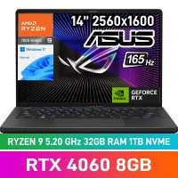 ASUS ROG Zephyrus G14 (2023) GA402XV-91610G0W Laptop — Ryzen 9 7940HS / 14" WQXGA 165Hz G-SYNC HDR / 16GB DDR5 RAM / GeForce RTX 4060 8GB / 1TB Gen4 NVMe / Windows 11 Home / Eclipse Grey AniMe Matrix
