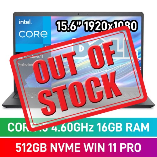 Dell 15 DC15250_RPLU_004_P Laptop — Intel Core i5-1334U / 15.6" FHD / 16GB DDR4 RAM / 512GB NVMe SSD / Windows 11 Pro / Carbon Black