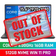 Dell 15 DC15250_RPLU_006_P Laptop — Intel Core i7-1355U / 15.6" FHD / 16GB DDR4 RAM / 512GB NVMe SSD / Windows 11 Pro / Carbon Black