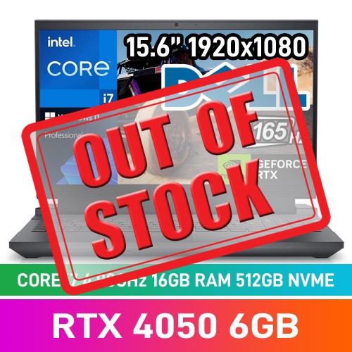 Dell G15 5530 I5530I711651251P Laptop — Core i7-13650HX / 15.6" FHD 165Hz / 16GB DDR5 RAM / GeForce RTX 4050 6GB / 512GB Gen4 NVMe SSD / Windows 11 Pro / Dark Shadow Grey