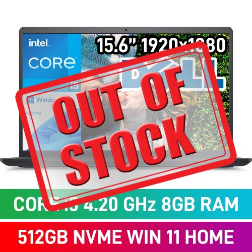 Dell Inspiron 15 3520 N3520-I51115G4-8512H-2010 Laptop — Core i5-1135G7 / 15.6" FHD / 8GB DDR4 RAM / 512GB NVMe SSD / Windows 11 Home / Carbon Black