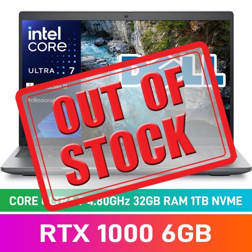 Dell Precision 3591 N104P3591EMEA Laptop — Core Ultra 7 155H / 15.6" FHD / 32GB DDR5 RAM / NVIDIA RTX 1000 6GB / 1TB Gen4 NVMe SSD / Windows 11 Pro / Silver
