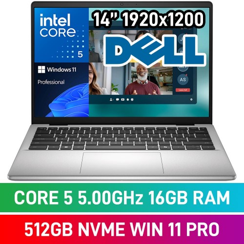 Dell PRO 14 ESSENTIAL PV14250_RPLR_002 Laptop — Intel Core 5 120U / 14" WUXGA / 16GB DDR5 RAM / 512GB NVMe SSD / Windows 11 Pro / Platinum Silver