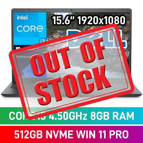 Dell Vostro 15 3530 N1612QVNB3530EMEA01 Laptop — Core i3-1305U / 15.6" FHD / 8GB DDR4 RAM / 512GB NVMe SSD / Windows 11 Pro / Carbon Black