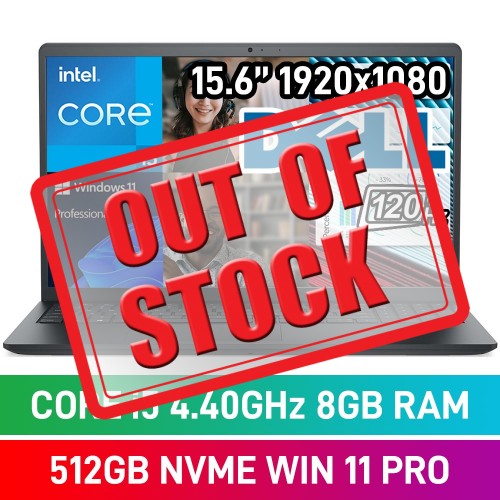 Dell Vostro 15 3520 N1610PVNB3520EMEA01 Laptop — Core i5-1235U / 15.6" FHD 120Hz / 8GB DDR4 RAM / 512GB NVMe SSD / Windows 11 Pro / Carbon Black