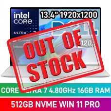 Dell XPS 13 9350 X9350FU71651211P Laptop — Core Ultra 7 256V / 13.4" WUXGA 120Hz / 16GB DDR5 RAM / 512GB Gen4 NVMe SSD / Windows 11 Pro / Platinum