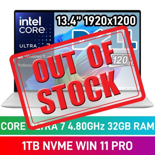 Dell XPS 13 9350 X9350FU7321W11P Laptop — Core Ultra 7 256V / 13.4" WUXGA 120Hz / 32GB DDR5 RAM / 1TB Gen4 NVMe SSD / Windows 11 Pro / Platinum
