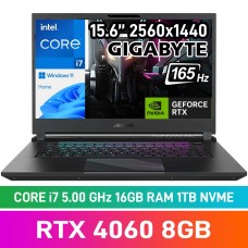 Gigabyte AORUS 15 (2023) BKF-73ZA754SH Laptop — Core i7-13700H / 15.6" WQHD 165Hz / 16GB DDR5 RAM / GeForce RTX 4060 8GB / 1TB Gen4 NVMe / Windows 11 Home / Black