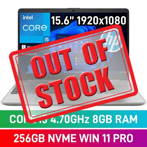 HP 250 G9 9M412AT Laptop — Core i5-1235U / 15.6" FHD / 8GB DDR4 / 256GB NVMe SSD / Windows 11 Pro / Asteroid Silver