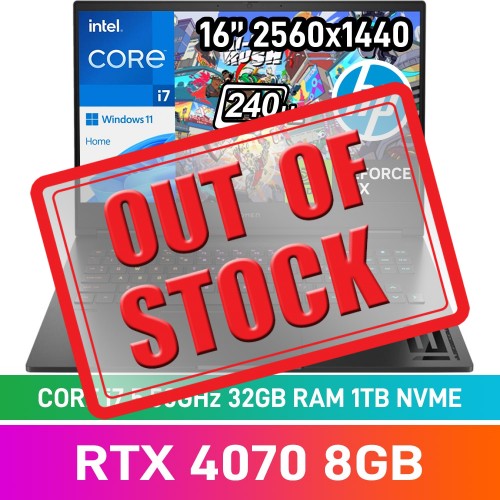 HP OMEN GAMING 16 A76U9EA Laptop — Core i7-14700HX / 16" WQHD 240Hz / 32GB DDR5 / GeForce RTX 4070 8GB / 1TB Gen4 NVMe SSD / Windows 11 Home / Shadow Black