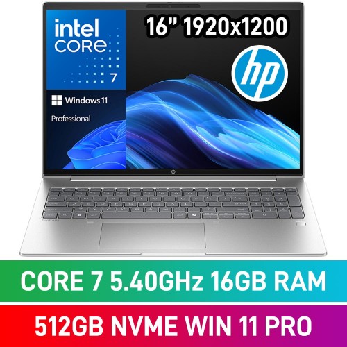 HP ProBook 4 G1iR 16 C38L5AT Laptop — Intel Core 7 150U / 16" WUXGA / 16GB DDR5 / 512GB Gen4 NVMe SSD / Windows 11 Pro / Pike Silver