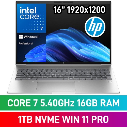 HP ProBook 4 G1iR 16 C38L6AT Laptop — Intel Core 7 150U / 16" WUXGA / 16GB DDR5 / 1TB Gen4 NVMe SSD / Windows 11 Pro / Pike Silver HP ProBook 4 G1iR 16 C38L6AT Laptop — Intel Core 7 150U / 16" WUXGA / 16GB DDR5 / 1TB Gen4 NVMe SSD / Windows 11 Pro / Pike Silver