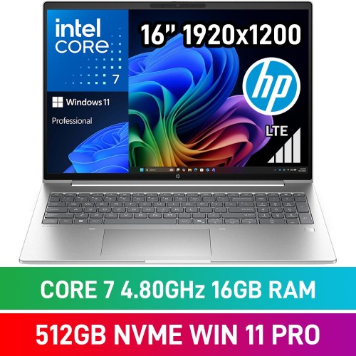 HP ProBook 4 G2i 16 DW2G4ET Laptop — Intel Core 7 350 / 16" WUXGA / 16GB DDR5 / 512GB NVMe SSD / 5G LTE / Windows 11 Pro / Pike Silver HP ProBook 4 G2i 16 DW2G4ET Laptop — Intel Core 7 350 / 16" WUXGA / 16GB DDR5 / 512GB NVMe SSD / 5G LTE / Windows 11 Pro / Pike Silver