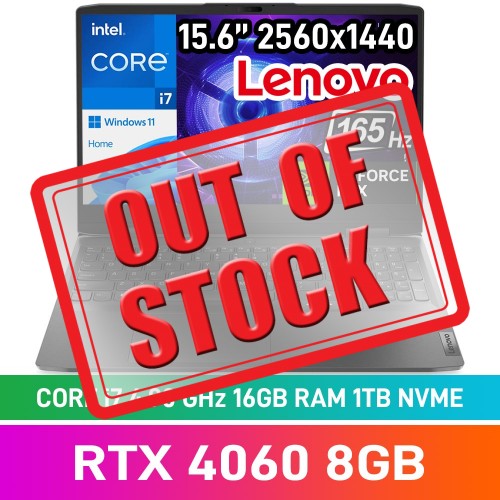 Lenovo LOQ 15IRH8 82XV00MESA Laptop — Core i7-13620H / 15.6" WQHD 165Hz G-SYNC IPS / 16GB DDR5 / GeForce RTX 4060 8GB / 1TB Gen4 NVMe SSD / Windows 11 Home / Storm Grey