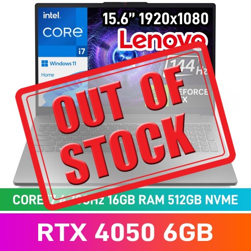 Lenovo LOQ ESSENTIAL 15IAX9E 83LK0072SA Laptop — Core i7-12650HX / 15.6" FHD 144Hz / 16GB DDR5 RAM / GeForce RTX 4050 6GB / 512GB Gen4 NVMe SSD / Windows 11 Home / Luna Grey