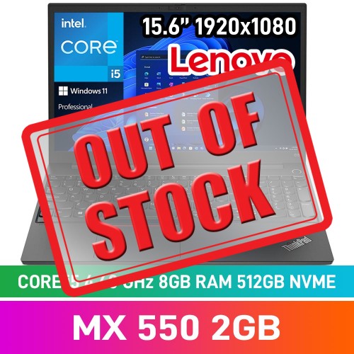 Lenovo ThinkPad E15 Gen 4 21E600A6ZA Laptop — Core i5-1235U / 15.6" FHD / 8GB DDR4 RAM / GeForce MX550 2GB / 512GB Gen4 NVMe / Windows 11 Pro / Black