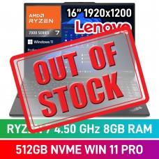 Lenovo ThinkPad E16 Gen 1 21JT0029ZA Laptop — Ryzen 7 7730U / 16" WUXGA / 8GB DDR4 / 512GB Gen4 NVMe SSD / Windows 11 Pro / Graphite Black