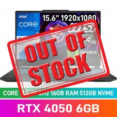 MSI CYBORG 15 A12VE-203ZA Laptop — Core i7-12650H / 15.6" FHD 144Hz / 16GB DDR5 RAM / GeForce RTX 4050 6GB / 512GB Gen4 NVMe SSD / Windows 11 Home / Translucent Black