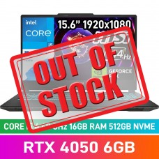 MSI CYBORG 15 A12VE-204ZA Laptop — Core i5-12450H / 15.6" FHD 144Hz / 16GB DDR5 RAM / GeForce RTX 4050 6GB / 512GB Gen4 NVMe SSD / Windows 11 Home / Translucent Black