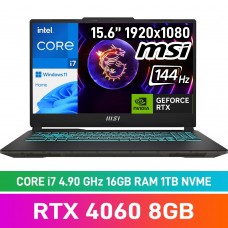 MSI CYBORG 15 A13VF-450ZA Laptop — Core i7-13620H / 15.6" FHD 144Hz / 16GB DDR5 RAM / GeForce RTX 4060 8GB / 1TB Gen4 NVMe SSD / Windows 11 Home / Translucent Black
