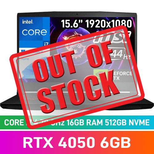 MSI GF63 THIN 12VE-086ZA Laptop — Core i7-12650H / 15.6" FHD 144Hz / 16GB DDR4 RAM / GeForce RTX 4050 6GB / 512GB Gen4 NVMe SSD / Windows 11 Home / Black MSI GF63 THIN 12VE-086ZA Laptop — Core i7-12650H / 15.6" FHD 144Hz / 16GB DDR4 RAM / GeForce RTX 4050 6GB / 512GB Gen4 NVMe SSD / Windows 11 Home / Black