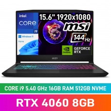 MSI KATANA 15 B13VFK-1275ZA Laptop — Core i9-13900H / 15.6" FHD 144Hz / 16GB DDR5 RAM / GeForce RTX 4060 8GB / 512GB Gen4 NVMe SSD / Windows 11 Home / Black