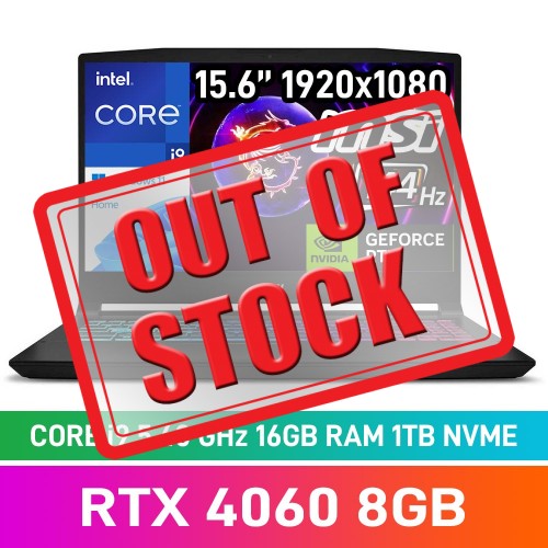 MSI KATANA 15 B13VFK-850ZA Laptop — Core i9-13900H / 15.6" FHD 144Hz / 16GB DDR5 RAM / GeForce RTX 4060 8GB / 1TB Gen4 NVMe SSD / Windows 11 Home / Black