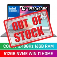 MSI Modern 14 F1MG-438ZA Laptop — Core 7 150U / 14" FHD / 16GB DDR4 RAM / 512GB Gen4 NVMe / Windows 11 Home / Urban Silver