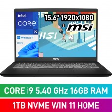 MSI MODERN 15 H B13M-030ZA Laptop — Core i9-13900H / 15.6" FHD / 16GB DDR4 RAM / 1TB Gen4 NVMe SSD / Windows 11 Home / Classic Black