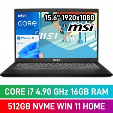 MSI MODERN 15 H B13M-077ZA Laptop — Core i7-13620H / 15.6" FHD / 16GB DDR4 RAM / 512GB Gen4 NVMe SSD / Windows 11 Home / Classic Black
