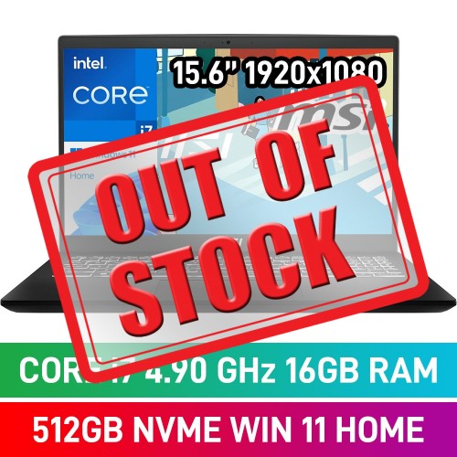 MSI MODERN 15 H B13M-091ZA Laptop — Core i7-13620H / 15.6" FHD / 16GB DDR4 RAM / 512GB Gen4 NVMe SSD / Windows 11 Home / Classic Black