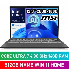 MSI PRESTIGE 13 AI EVO A1MG-040ZA Laptop — Core Ultra 7 155H / 13.3" 2.8K OLED / 16GB DDR5 RAM / 512GB Gen4 NVMe SSD / Windows 11 Home / Stellar Gray