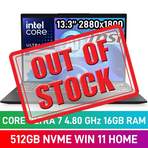 MSI PRESTIGE 13 AI EVO A1MG-040ZA Laptop — Core Ultra 7 155H / 13.3" 2.8K OLED / 16GB DDR5 RAM / 512GB Gen4 NVMe SSD / Windows 11 Home / Stellar Gray