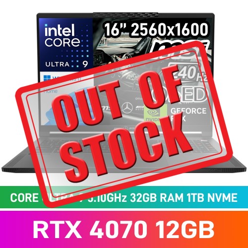 MSI STEALTH 16 Mercedes-AMG Motorsport A1VGG-408ZA Laptop — Core Ultra 9 185H / 16" WQXGA 240Hz OLED / 32GB DDR5 RAM / GeForce RTX 4070 8GB / 1TB Gen4 NVMe SSD / Windows 11 Home / Selenite Grey
