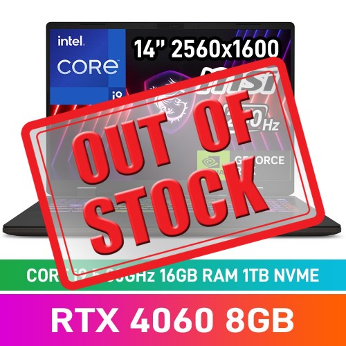 MSI SWORD 16 HX B14VFKG-1043XZA Laptop — Core i9-14900HX / 16" WQXGA 240Hz / 16GB DDR5 RAM / GeForce RTX 4060 8GB / 1TB Gen4 NVMe SSD / No OS / Cosmos Grey