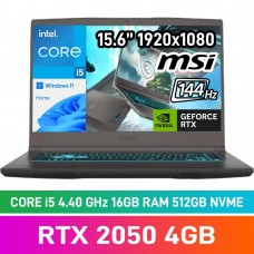 MSI THIN 15 B12UCX-1613ZA Laptop — Core i7-12650H / 15.6" FHD 144Hz / 16GB DDR4 RAM / GeForce RTX 2050 4GB / 512GB Gen4 NVMe SSD / Windows 11 Home / Cosmos Grey