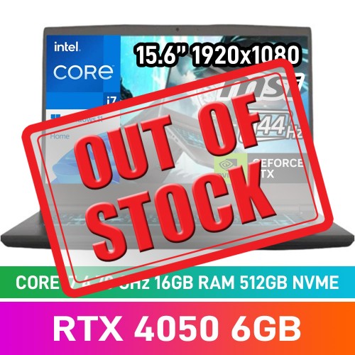 MSI THIN 15 B12VE-1293ZA Laptop — Core i7-12650H / 15.6" FHD 144Hz / 16GB DDR4 RAM / GeForce RTX 4050 6GB / 512GB Gen4 NVMe SSD / Windows 11 Home / Cosmos Gray
