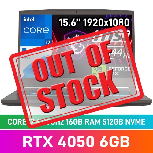 MSI THIN 15 B13VE-2268ZA Laptop — Core i7-13620H / 15.6" FHD 144Hz / 16GB DDR4 RAM / GeForce RTX 4050 6GB / 512GB Gen4 NVMe SSD / Windows 11 Home / Cosmos Grey