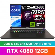 MSI VECTOR 17 HX A14VHG-829ZA Laptop — Core i9-14900HX / 17" WQXGA 240Hz / 32GB DDR5 RAM / GeForce RTX 4080 12GB / 1TB Gen4 NVMe SSD / Windows 11 Home / Cosmos Grey