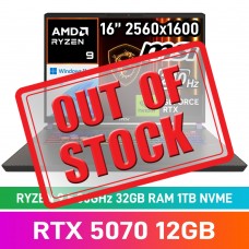 MSI VECTOR A16 HX A8WHG-070ZA Laptop — AMD Ryzen 9 8940HX / 16" WQXGA 240Hz / 32GB DDR5 RAM / GeForce RTX 5070 12GB / 1TB Gen4 NVMe SSD / Windows 11 Home / Cosmos Grey