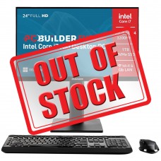 PCBuilder FUSION AIO All-in-One Desktop PC — Core i7-14700 / 23.8" FHD IPS / 32GB DDR4 RAM / 1TB Gen4 NVMe SSD / Windows 11 Home / Black