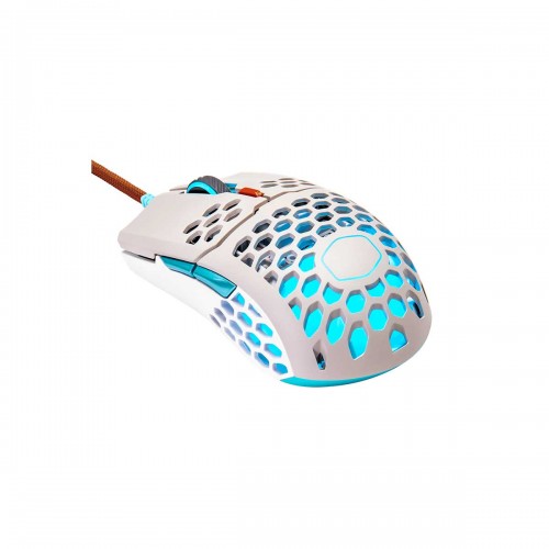 Cooler Master MM711 RETRO Ambidextrous RGB Ultra Light Gaming Mouse — Grey & Sky Blue
