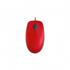 Logitech M110 Silent Optical Ambidextrous Office Mouse — Red