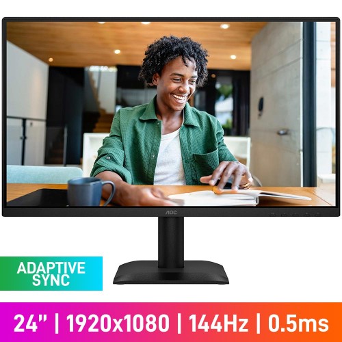 AOC 24E40L FHD (1920x1080) Gaming Monitor, 144Hz, Adaptive Sync, IPS, 23.8"