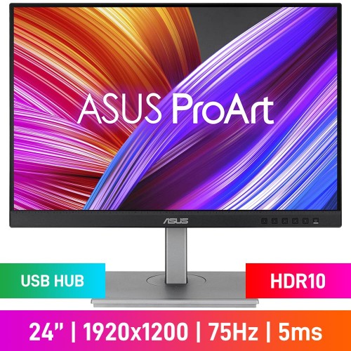 ASUS ProArt PA248CNV WUXGA (1920x1200) Calman Verified Monitor, 75Hz, Adaptive Sync, IPS, HDR10, 24.1"