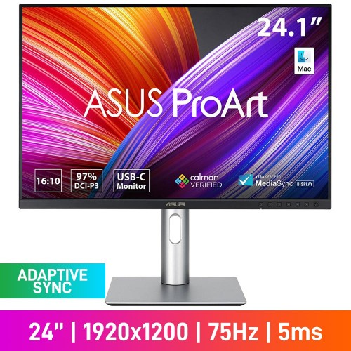ASUS ProArt PA248CRV WUXGA (1920x1200) Calman Verified Monitor, 75Hz, Adaptive Sync, IPS, HDR10, 24.1" ASUS ProArt PA248CRV WUXGA (1920x1200) Calman Verified Monitor, 75Hz, Adaptive Sync, IPS, HDR10, 24.1"