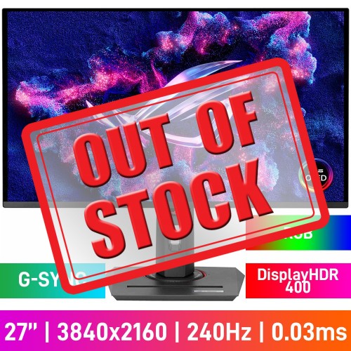 ASUS ROG STRIX OLED XG27UCDMG 4K UHD (2560x1440) Gaming Monitor with RGB Lighting, 240Hz, G-SYNC, QD-OLED, DisplayHDR 400 True Black, 26.5"