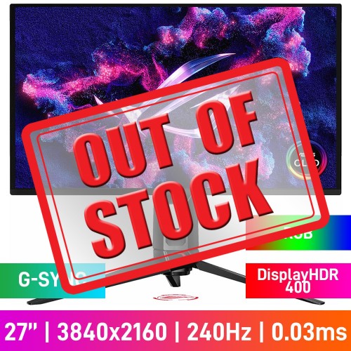 ASUS ROG SWIFT OLED PG27UCDM 4K UHD (3840x2160) Gaming Monitor with RGB Lighting, 240Hz, G-SYNC, QD-OLED, DisplayHDR 400 True Black, 26.5"
