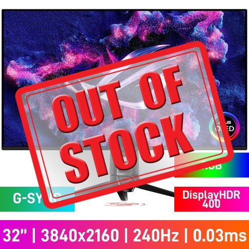 ASUS ROG SWIFT OLED PG32UCDMZ 4K UHD (3840x2160) Gaming Monitor with RGB Lighting, 240Hz, G-SYNC, QD-OLED, DisplayHDR 400 True Black, 31.5"